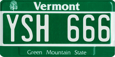 VT license plate YSH666