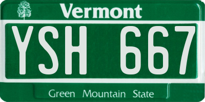 VT license plate YSH667