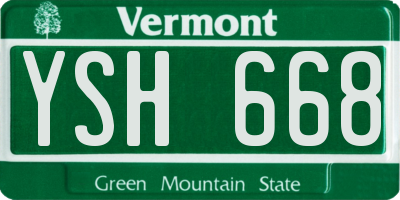 VT license plate YSH668