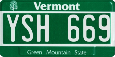 VT license plate YSH669
