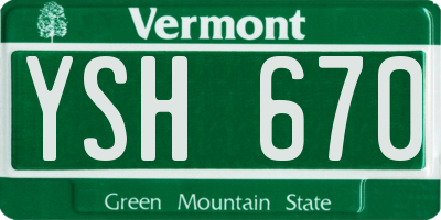 VT license plate YSH670