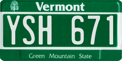 VT license plate YSH671