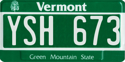 VT license plate YSH673