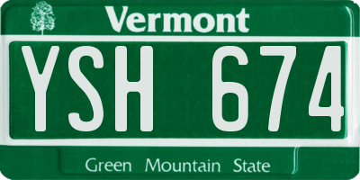 VT license plate YSH674