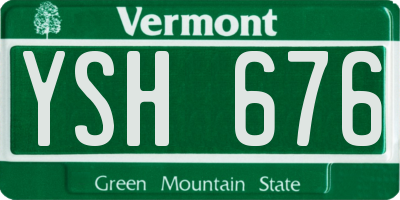 VT license plate YSH676