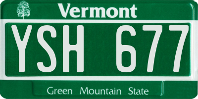 VT license plate YSH677
