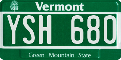 VT license plate YSH680