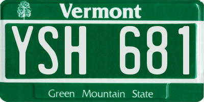 VT license plate YSH681