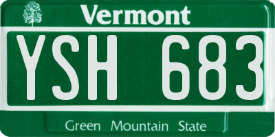 VT license plate YSH683