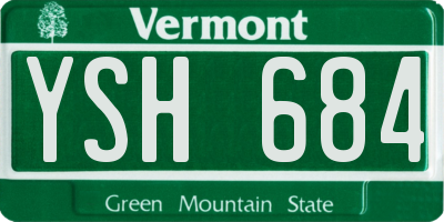 VT license plate YSH684