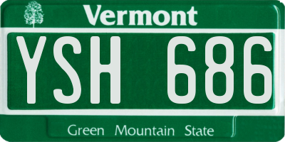 VT license plate YSH686