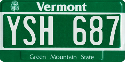 VT license plate YSH687