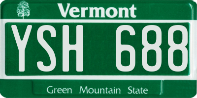 VT license plate YSH688