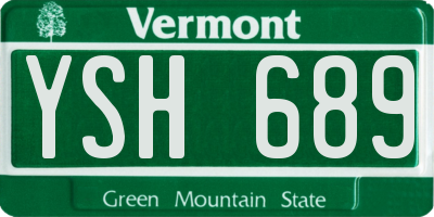 VT license plate YSH689