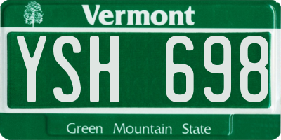 VT license plate YSH698