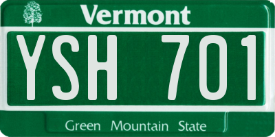 VT license plate YSH701
