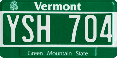 VT license plate YSH704