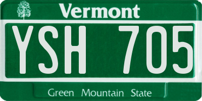 VT license plate YSH705