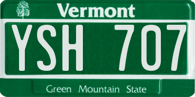 VT license plate YSH707