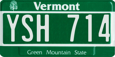 VT license plate YSH714