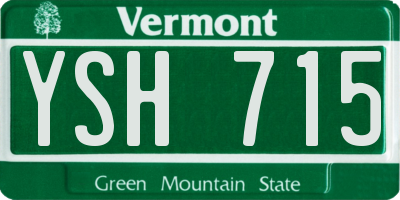 VT license plate YSH715