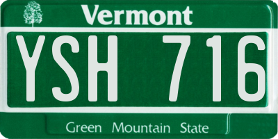 VT license plate YSH716