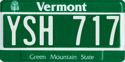 VT license plate YSH717
