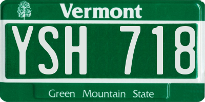 VT license plate YSH718