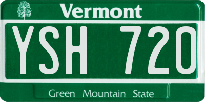 VT license plate YSH720