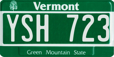 VT license plate YSH723