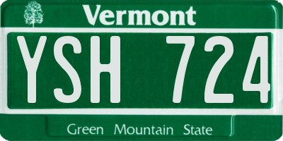 VT license plate YSH724