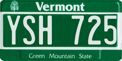 VT license plate YSH725