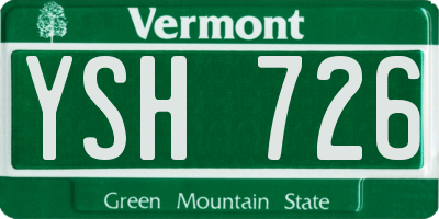 VT license plate YSH726