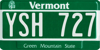 VT license plate YSH727