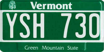 VT license plate YSH730