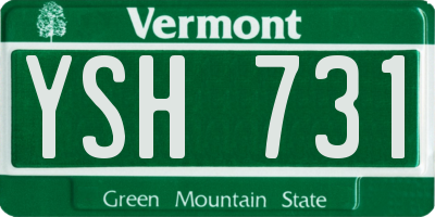 VT license plate YSH731