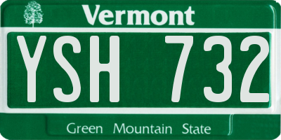 VT license plate YSH732