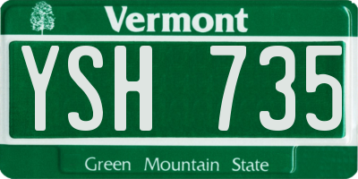 VT license plate YSH735
