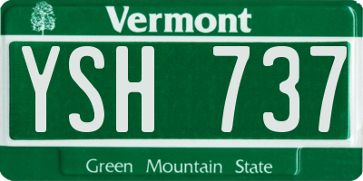 VT license plate YSH737