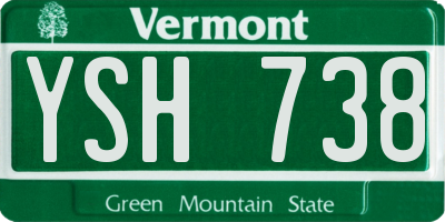 VT license plate YSH738