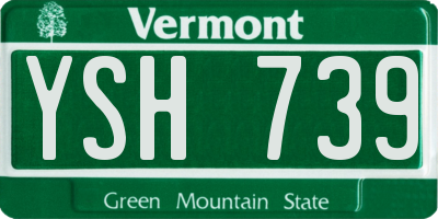 VT license plate YSH739