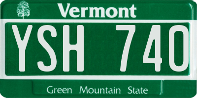 VT license plate YSH740