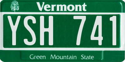 VT license plate YSH741