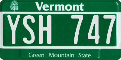 VT license plate YSH747