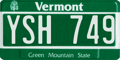 VT license plate YSH749