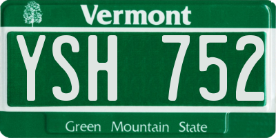 VT license plate YSH752