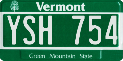 VT license plate YSH754