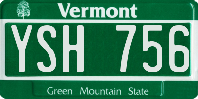 VT license plate YSH756