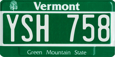 VT license plate YSH758
