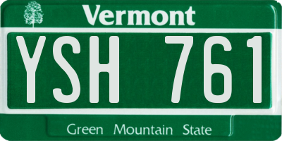 VT license plate YSH761